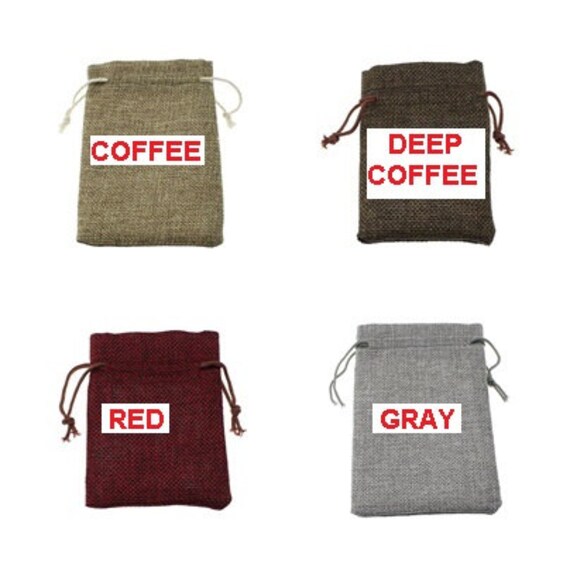 100 pcs Hemp Drawstring Gift Bags Natural Hemp BagsGift