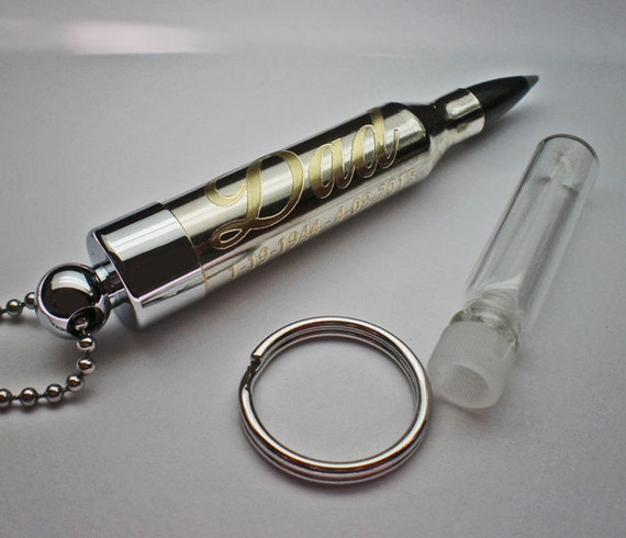 243 Nickel Keepsake Bullet URN Engraved Personalized Key chain