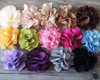 flowers burlap flower wholesale fabric rose yellow rosette scrapbooking clips rustic hair