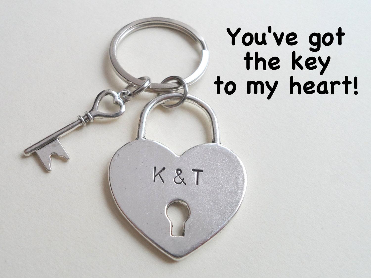 Heart Lock & Key Keychain Couples Keychain Couples