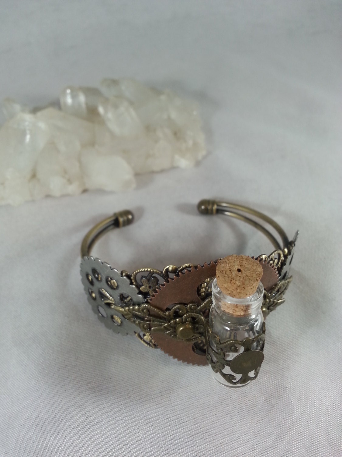 Apothecary Jars Steampunk Bracelet Gear by KimreysOddBeauty