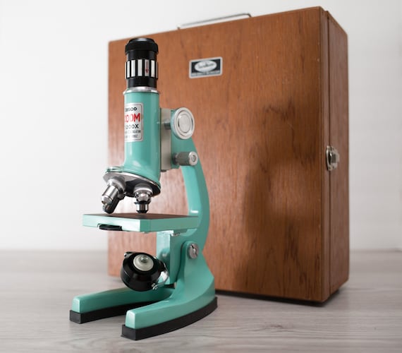 Vintage Tasco Zoom 1200x Power Calculator Teal Microscope with