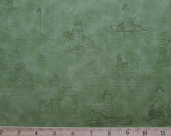 Per Yard, Safe Harbor Lighthouse Fabric From VIP
