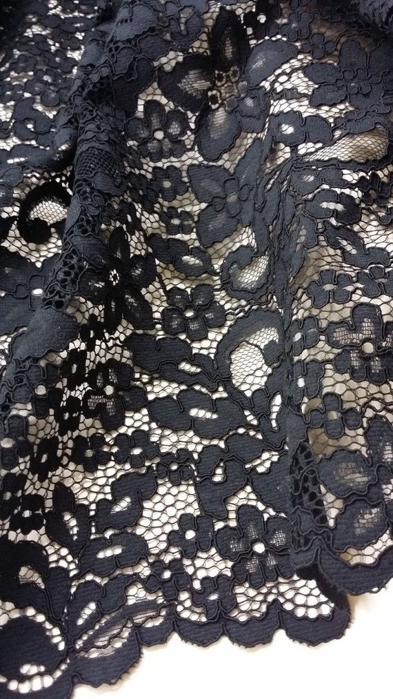 Black lace fabric by the yard French Lace Embroidered lace