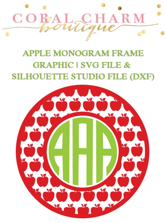 Download Apple Monogram Frame File for Cutting Machines SVG and