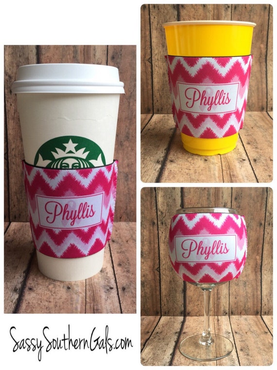 Coffee Cup Koozie Solo Cup Koozie Wine Glass by SassySouthernGals