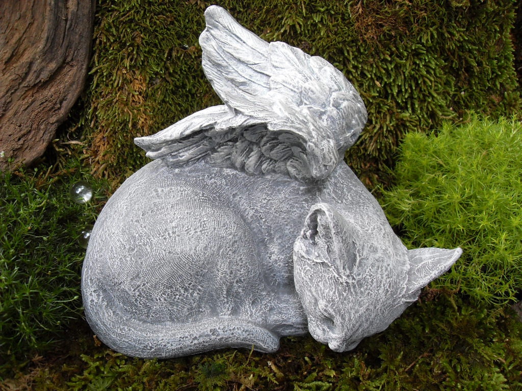 Angel Cat StatueCat Angel StatueCat by LaurelsFairyDoors on Etsy