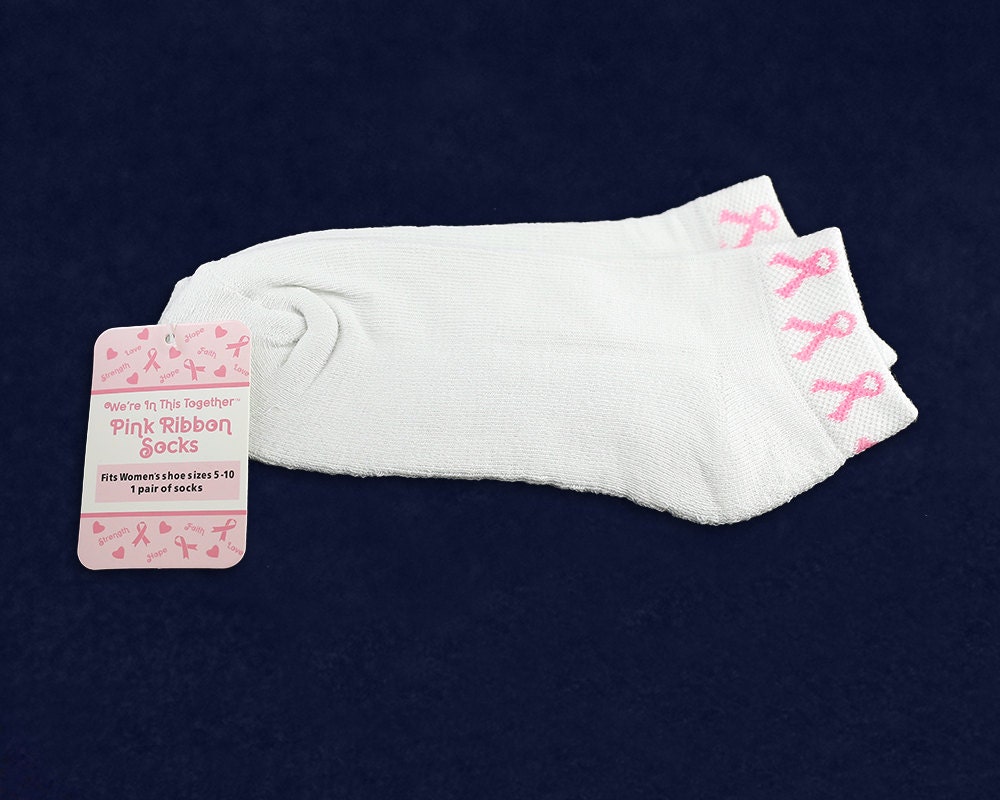 25 Pairs of Pink Ribbon Socks SOC1