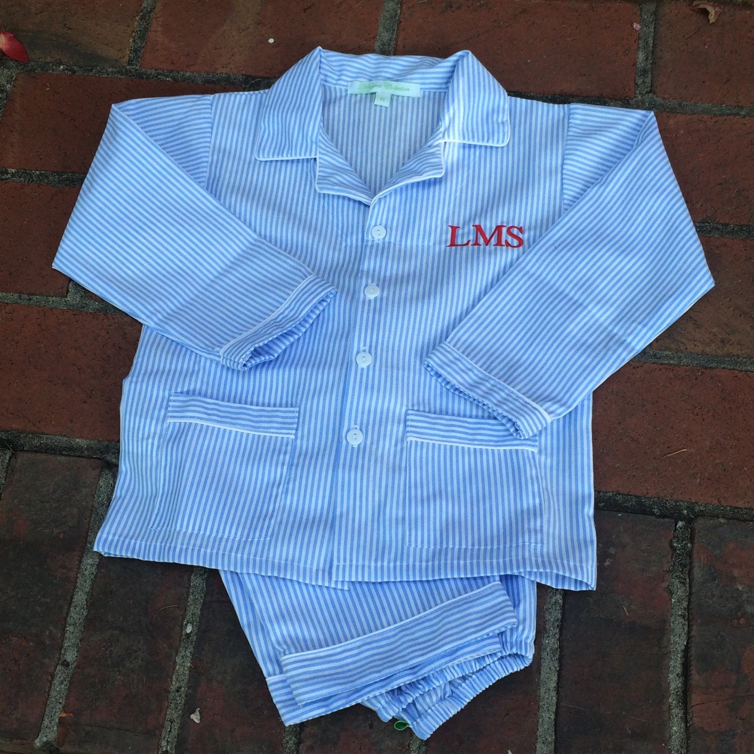 Boys personalized pajamas / youth monogrammed by TheOrangeIris