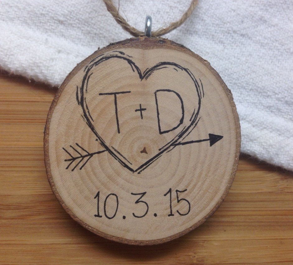 rustic wedding christmas tree ornament custom wedding date rustic wedding christmas tree ornament custom wedding date
