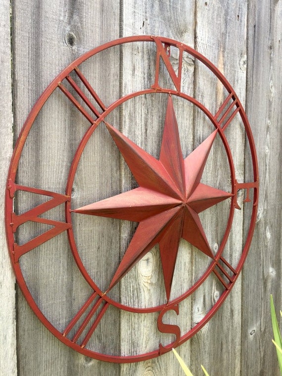 40 Nautical Compass Metal Compass Wall Art by honeywoodhome