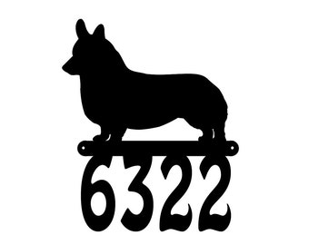 Corgi Dog Metal Address Numbers Metal House Number sign Home Decor Corgi Address Number Plaque, Corgi House Numbers Home numbers
