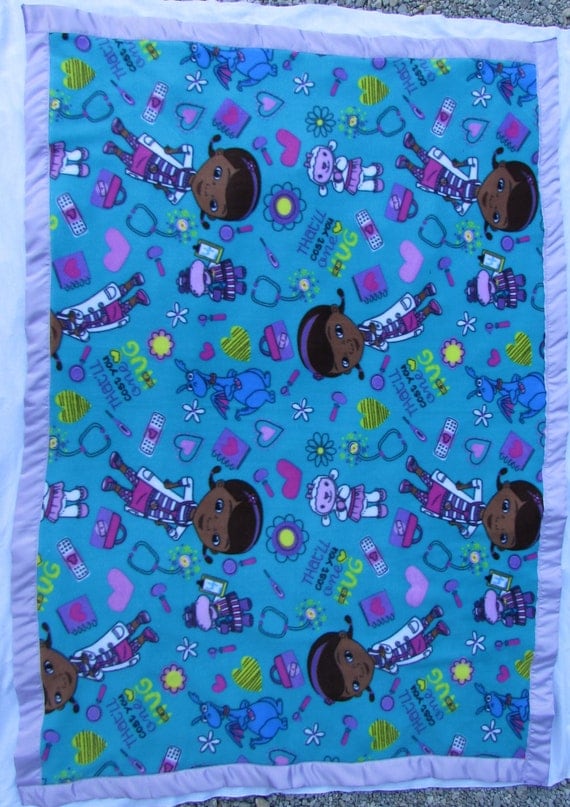 McStuffn fleece toddler blanket with satin edge