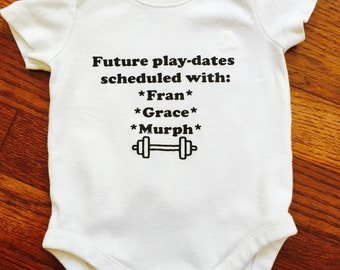 Cross Fit Baby BodySuit / Exercise Baby / Baby Exercise Bodysuit / Crossfit