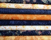 1/2 Yard Fabric Bundle of Hoffman Batiks.  8 Different Fabrics
