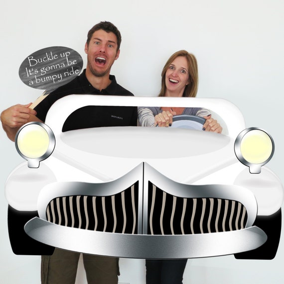 White GREASE inspired EXtra Large Car Photo Booth Prop Grease