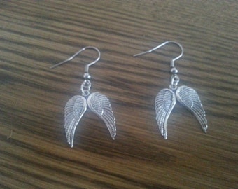 Angel wings Earrings with stainless steel french hooks