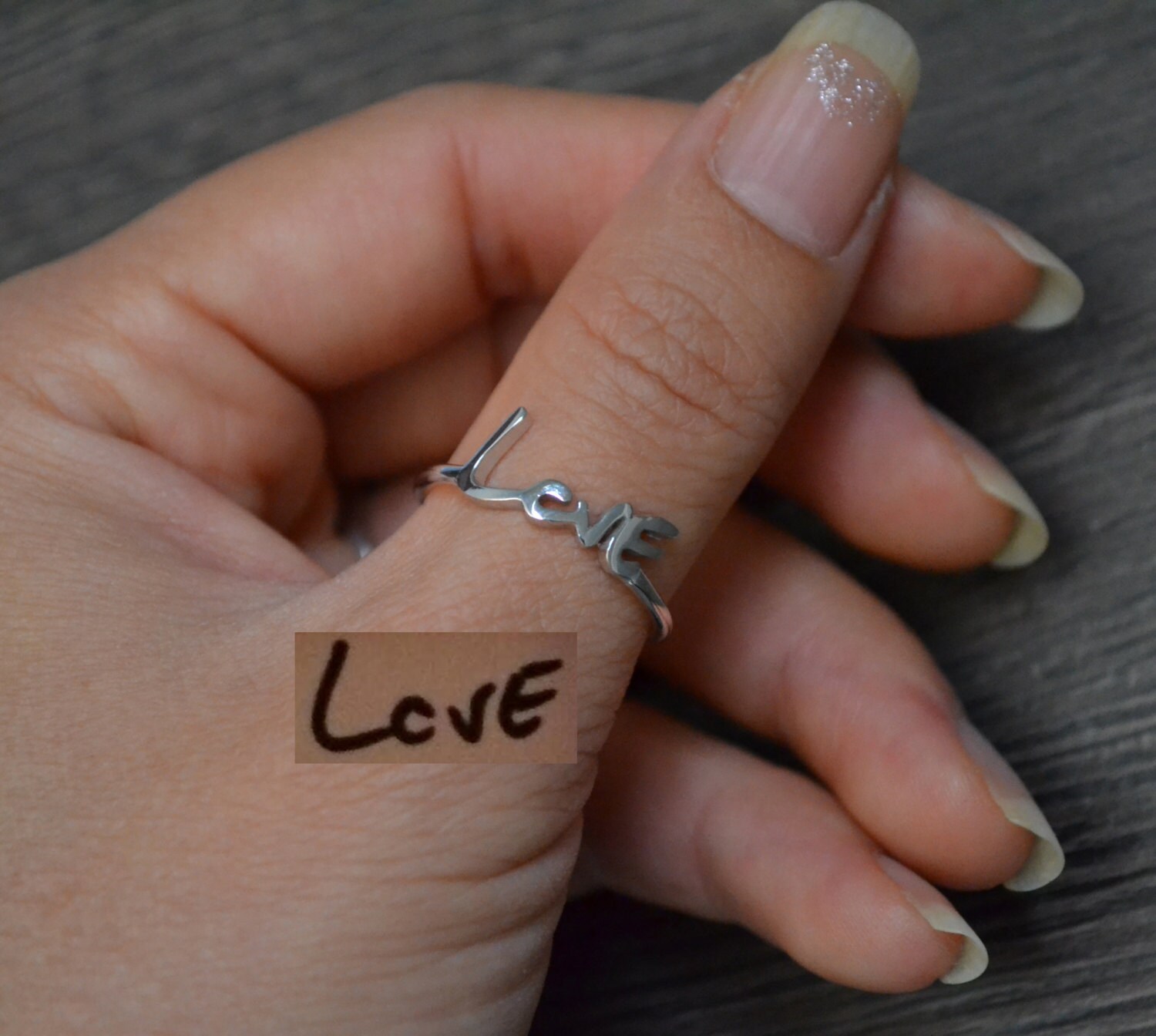 Personalized Actual Signature Ring Personalized by bigEjewelry