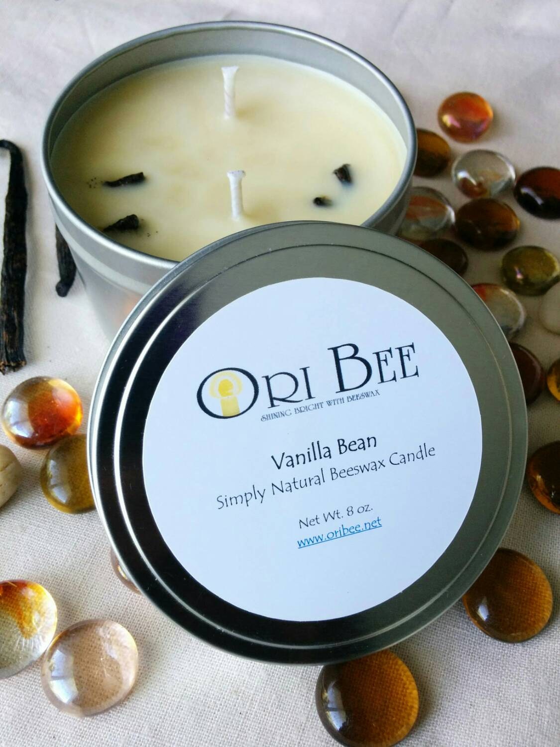 Simply Natural Beeswax Candle Vanilla Bean by OriBee on Etsy