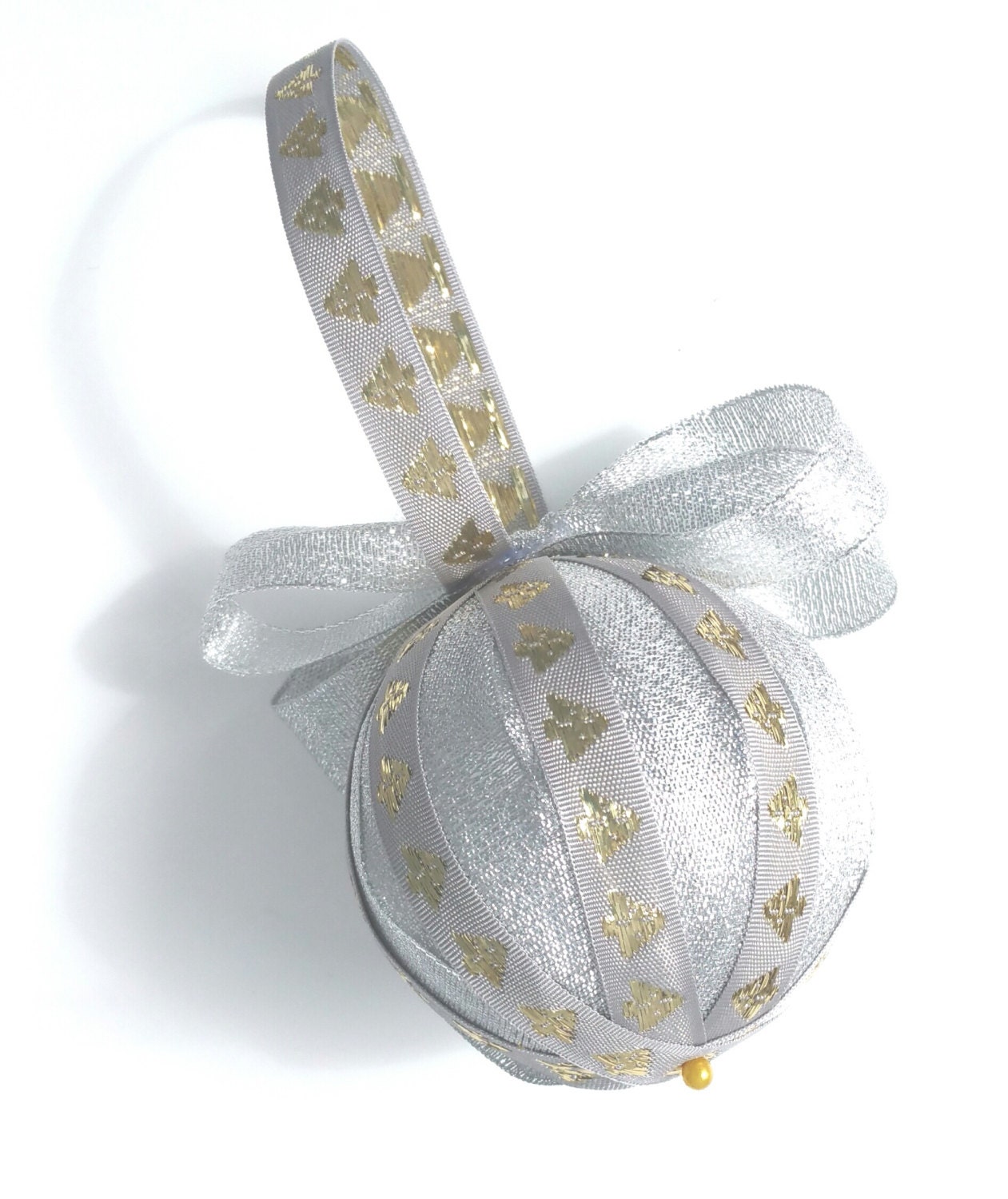 2 Silver and gold Christmas ornaments festive decorations