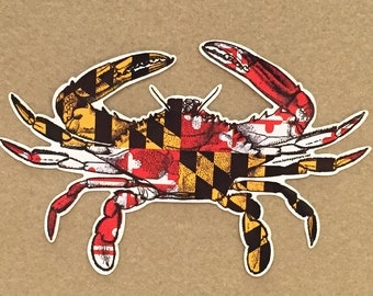 Maryland Flag Crab Vinyl Decal - Available in 3 sizes!