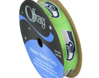NFL Seattle Seahawks ribbon, 5/8", 9 feet , Licensed NFL Offray Ribbon
