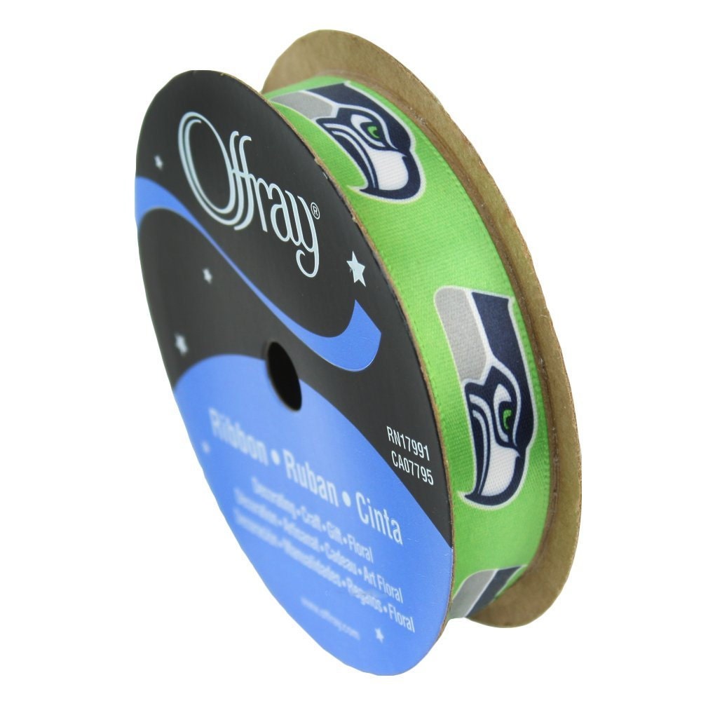 NFL Seattle Seahawks ribbon 5/8 9 feet Licensed NFL