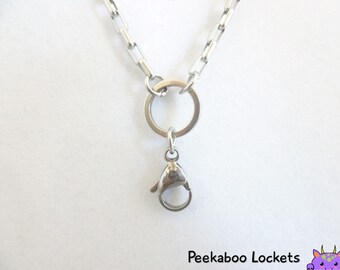 Chain for Floating Locket - 30" Thick Box Link Chain for Glass Lockets and Dangles - Stainless Steel High Quality Link Chain
