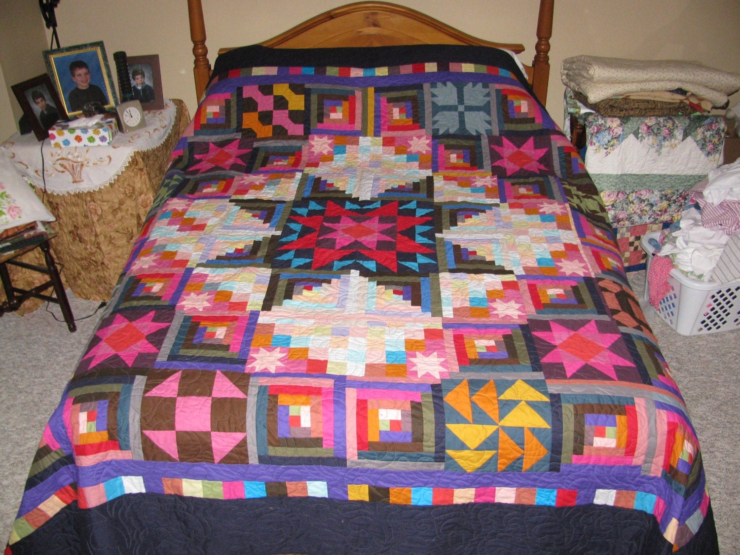 This King size bed quilt is called Amish with A