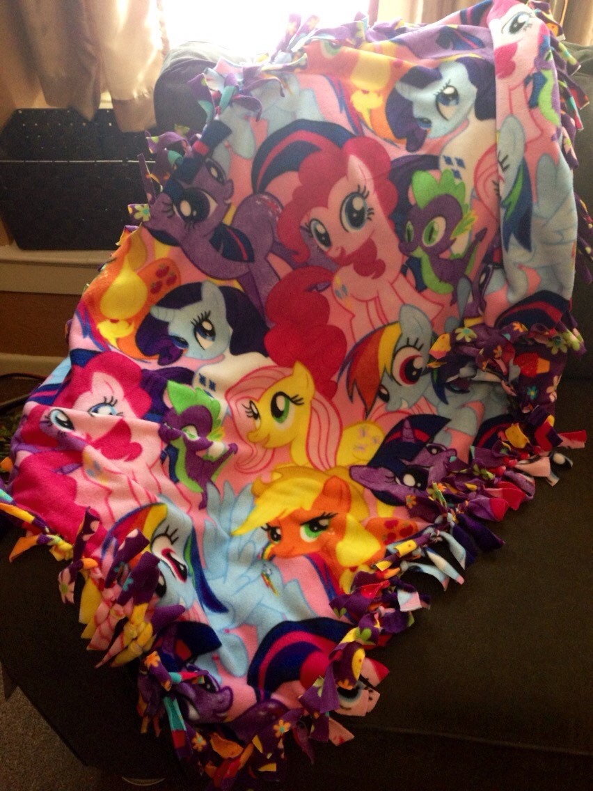 My Little Pony Fleece Blanket YOUTH SIZE hand-tied 36x54