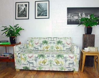 Ikea Solsta Sofa Bed cover in safari animals pattern