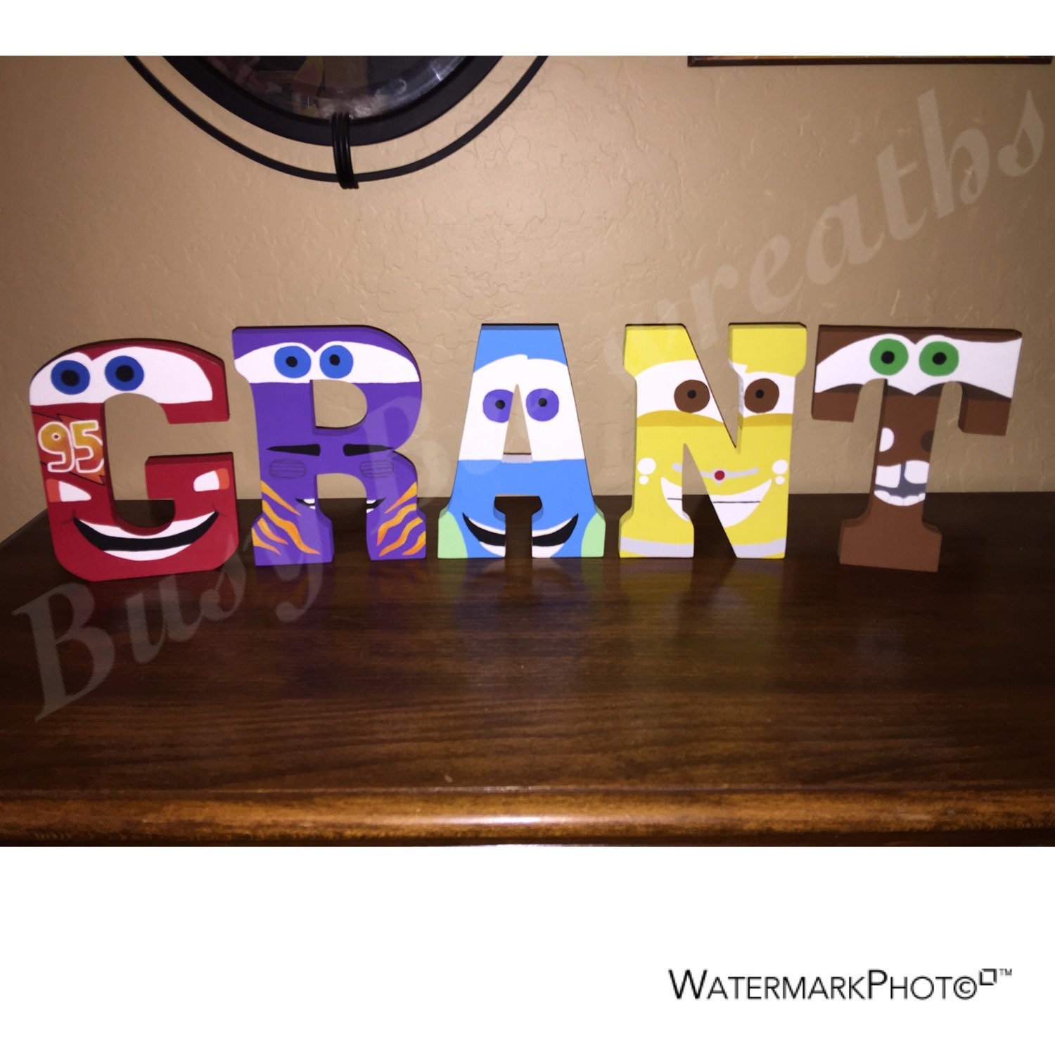 hand painted cars wooden letterskids room decordisney