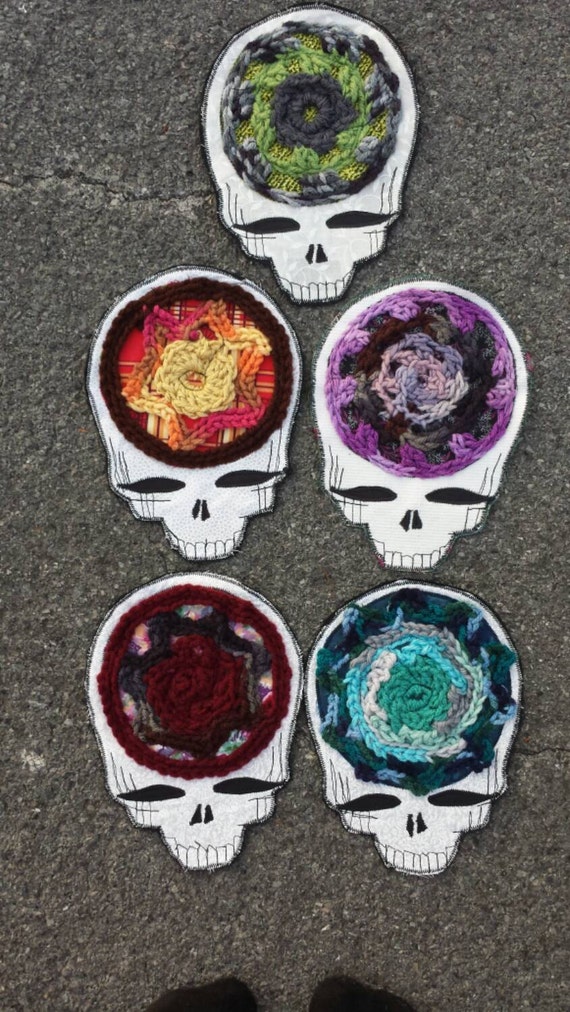 Steal your face grateful dead crochet mandala patch