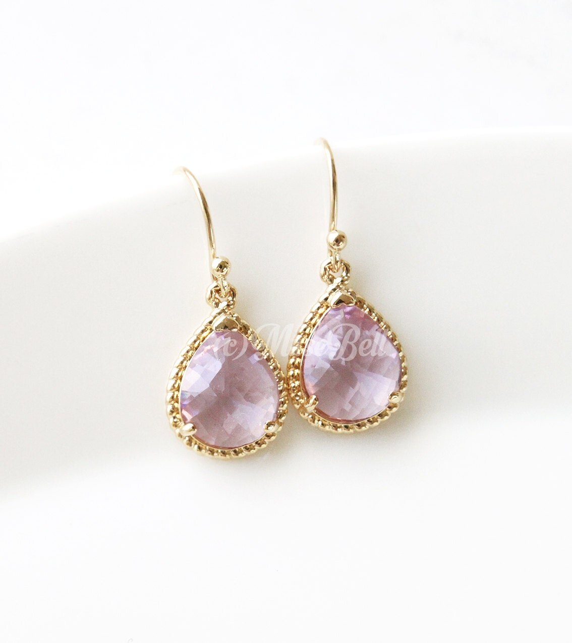 Lavender earrings Stone dangle earrings Bridesmaid by MuseBell