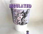 Maleficent,  Disney Villain Coffee Cup Cozy,  Insulated, Fabric drink coozie