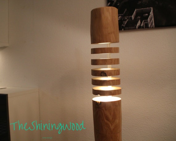 HANDMADE Hard Wooden Floor Lamp Stehlampe Aus Massivholz