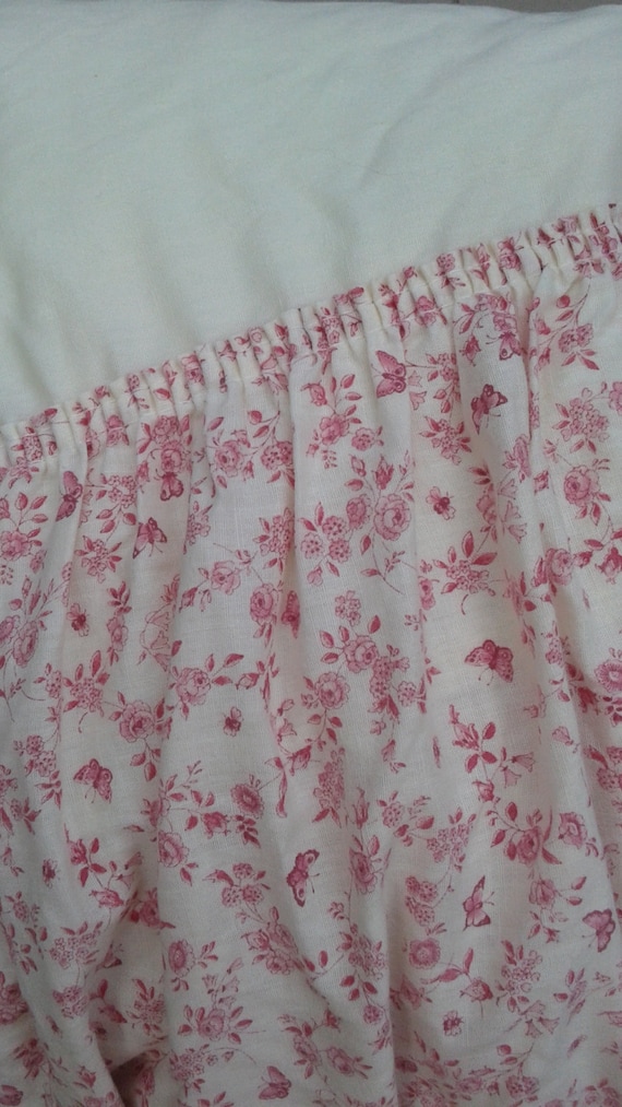 Vintage Shabby Chic Rose Pattern Twin Size Bed Skirt Dust