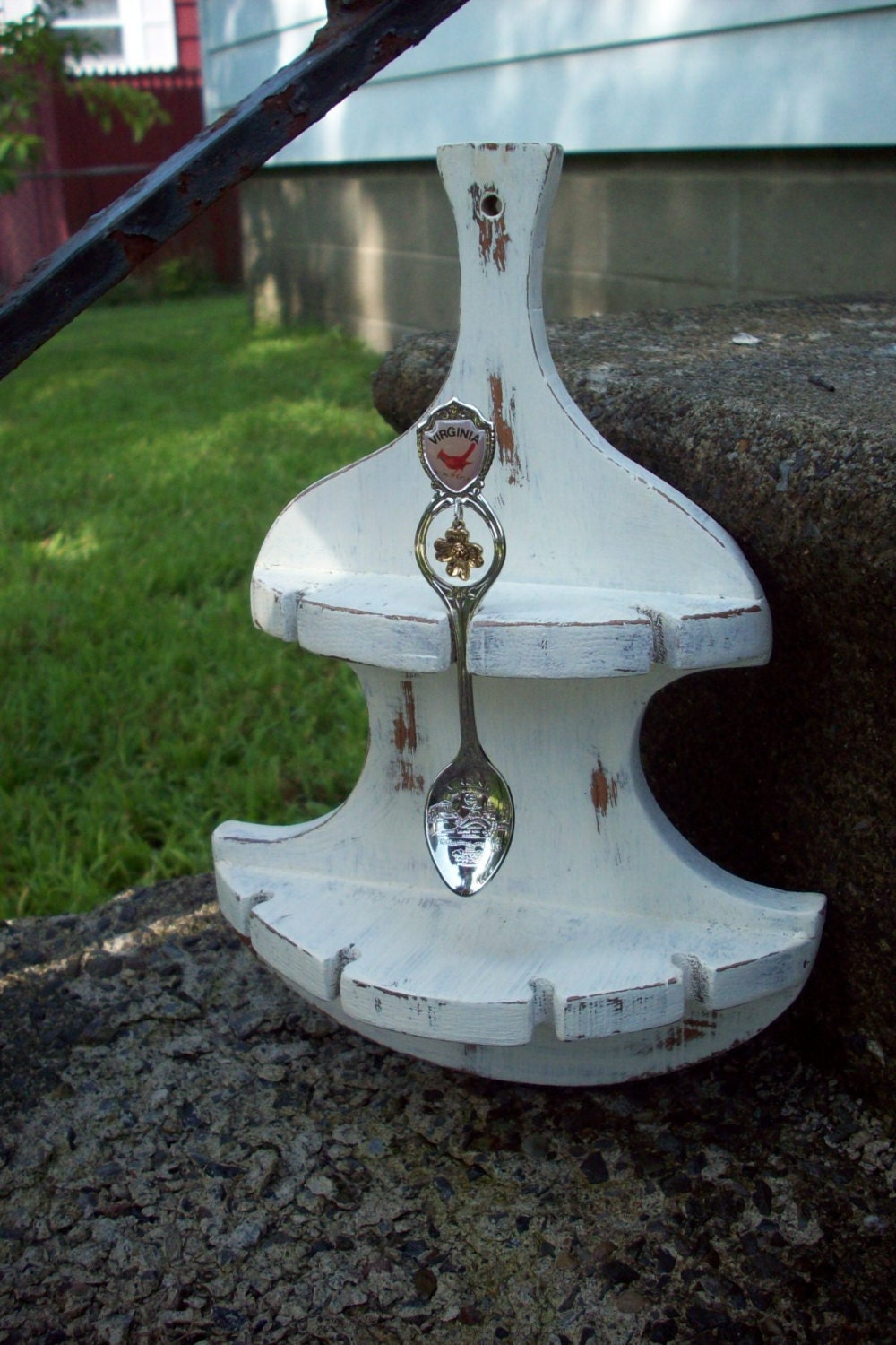 Small Wooden Spoon Holder/ Hand Painted Wood Souvenir spoon