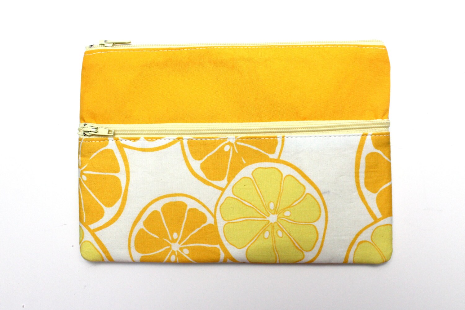 Yellow And Lemon Themed Pencil Case  Makeup Bag 20cm X 14cm