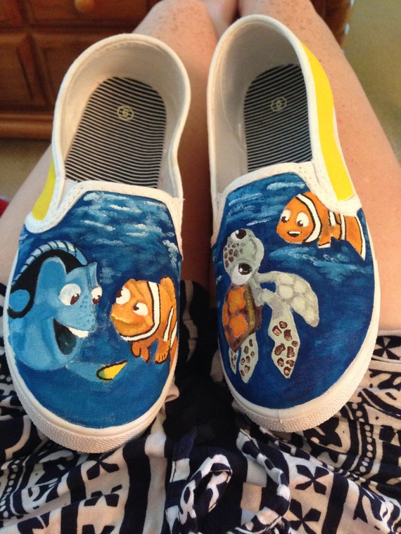 Custom Hand Painted Finding Nemo Shoes by HandmadeCarolina on Etsy