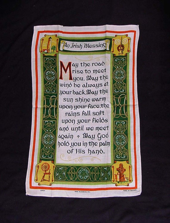 Ireland Linen Tea Towel An Irish Blessing 30 By 20