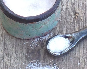 Kitchen Storage-Salt Pot With Spoon-Salt Cellar-Ceramic Spoon-Handmade Pottery