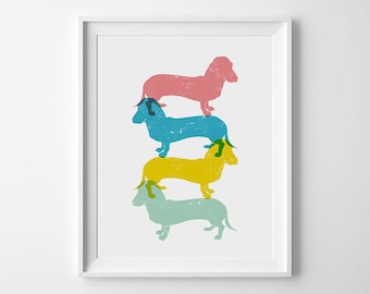 Dachshund Wall Art dachshund poster | etsy Dachshund Wall Art dachshund poster | etsy
