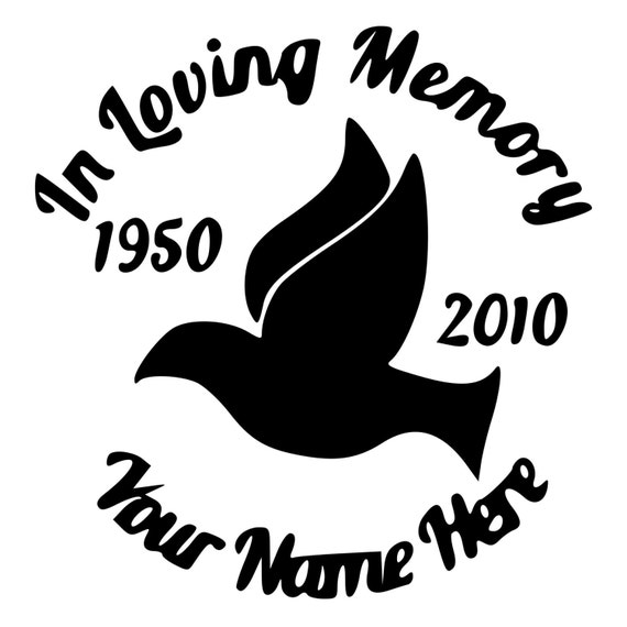 In Loving Memory Dove Bird Die-Cut Decal by BeeMountainGraphics