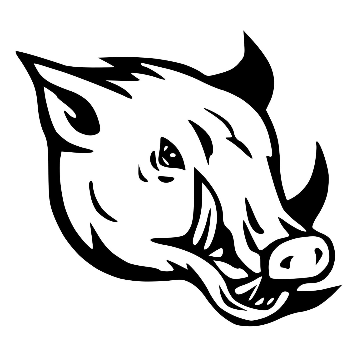 Angry Wild Boar Face Die-Cut Decal Car Window Wall Bumper