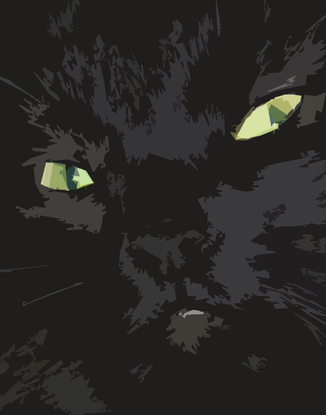 Black cat face digital file