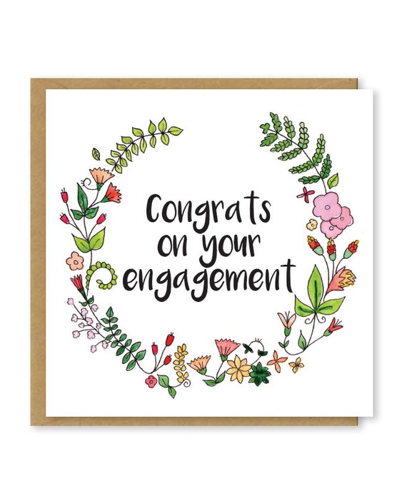 Engagement card Congrats on your engagement Happy couple