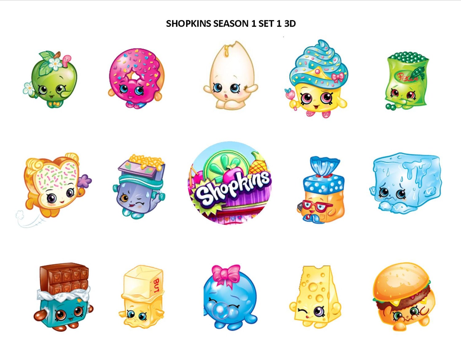 SHOPKINS Season 1 Set 1 3D Choice of 15 by CallHerBlessedCrafts