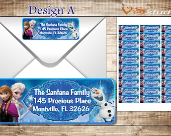 Frozen return Address Labels, Personalized pdf file