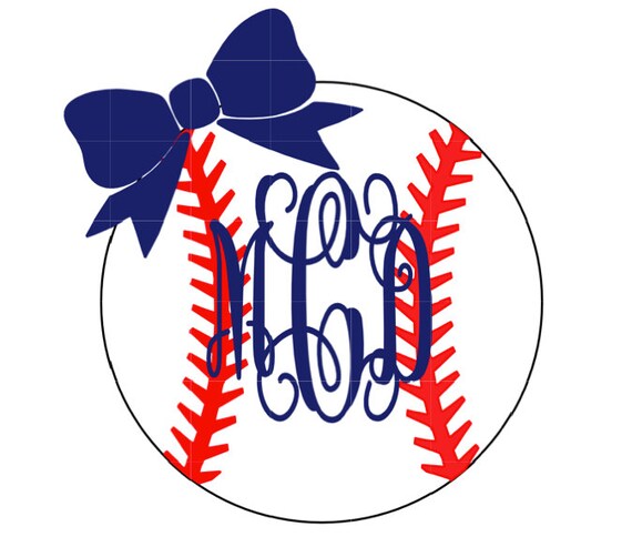 Monogram Sports Decal with Bow by ThePineappleMoon on Etsy